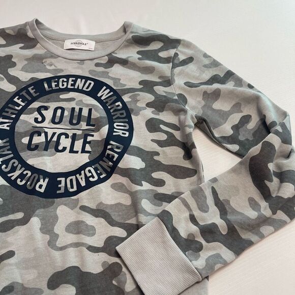 Soul Cycle Grey Camo Camouflage Sweatshirt Size Small - Picture 2 of 10